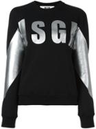 Msgm Logo Print Sweatshirt, Women's, Size: Small, Black, Cotton
