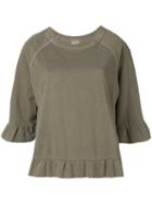 Dries Van Noten Ruffled Blouse, Women's, Size: Small, Green, Cotton