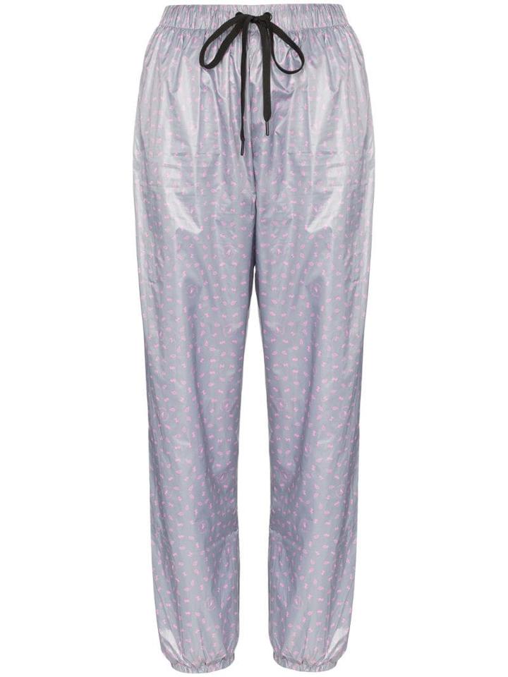 Natasha Zinko High-waisted Motif Track Trousers - Grey