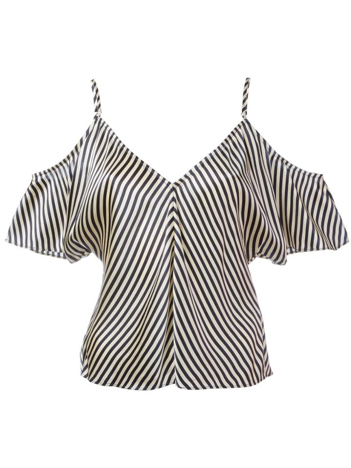 T By Alexander Wang Striped Blouse - Black