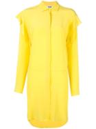Msgm Ruffled Detail Dress, Women's, Size: 38, Yellow/orange, Silk
