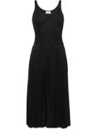 Prada Flared Ribbed Midi Dress - Black