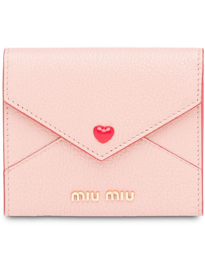 Miu Miu Madras Love Envelope Card Holder - Pink