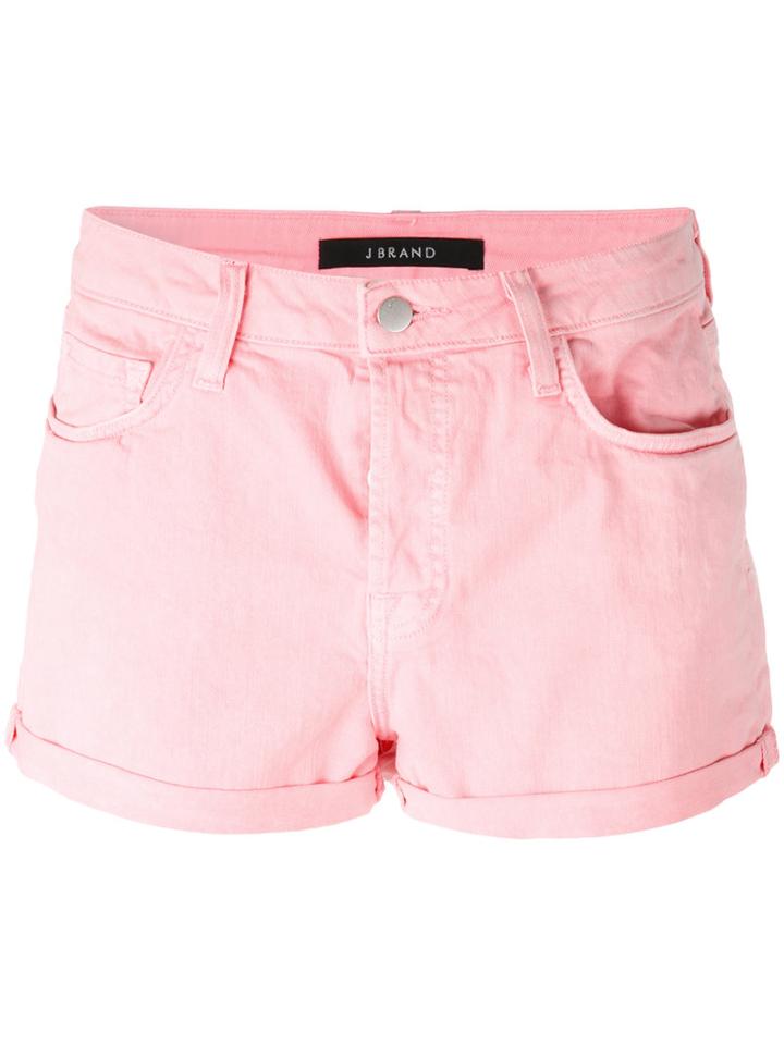 J Brand - Fitted Denim Shorts - Women - Cotton/spandex/elastane - 29, Pink/purple, Cotton/spandex/elastane