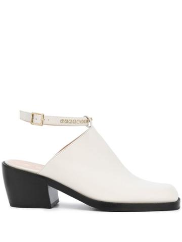 Nodaleto Ankle Strap Mules - White