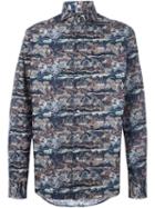 Gabriele Pasini Landscape Print Shirt, Men's, Size: 40, Blue, Cotton