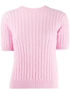 Alessandra Rich Braided Knit Top - Pink