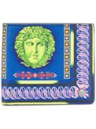Versace Foldover Medusa Wallet - Blue
