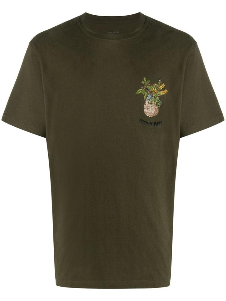 Maharishi Plant Embroidered Boxy T-shirt - Green
