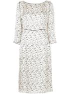 Aalto Floral Print Midi Dress - White