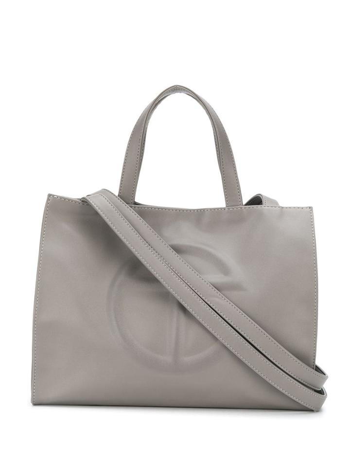 Telfar Embossed Logo Tote Bag - Grey