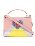 Sophie Hulme Heart And Lightning 'parker' Bag, Women's, Pink/purple, Calf Leather/patent Leather/metal (other)/pvc