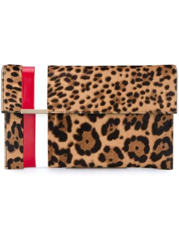 Tomasini Striped Leopard Print Clutch
