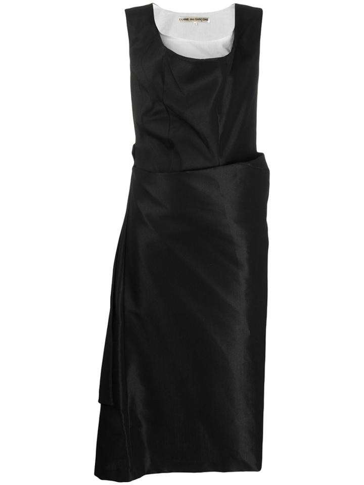 Comme Des Garçons Pre-owned 1995 Draped Midi Dress - Black