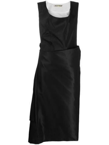 Comme Des Garçons Pre-owned 1995 Draped Midi Dress - Black