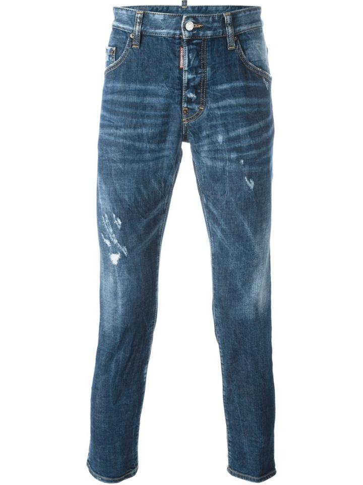 Dsquared2 Skater Jeans, Men's, Size: 54, Blue, Cotton/spandex/elastane/calf Leather