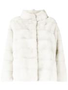 Simonetta Ravizza Standing Collar Fur Jacket - White
