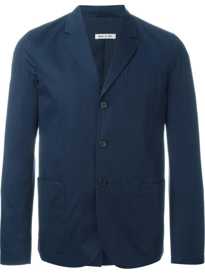 Marni Classic Blazer, Men's, Size: 50, Blue, Cotton