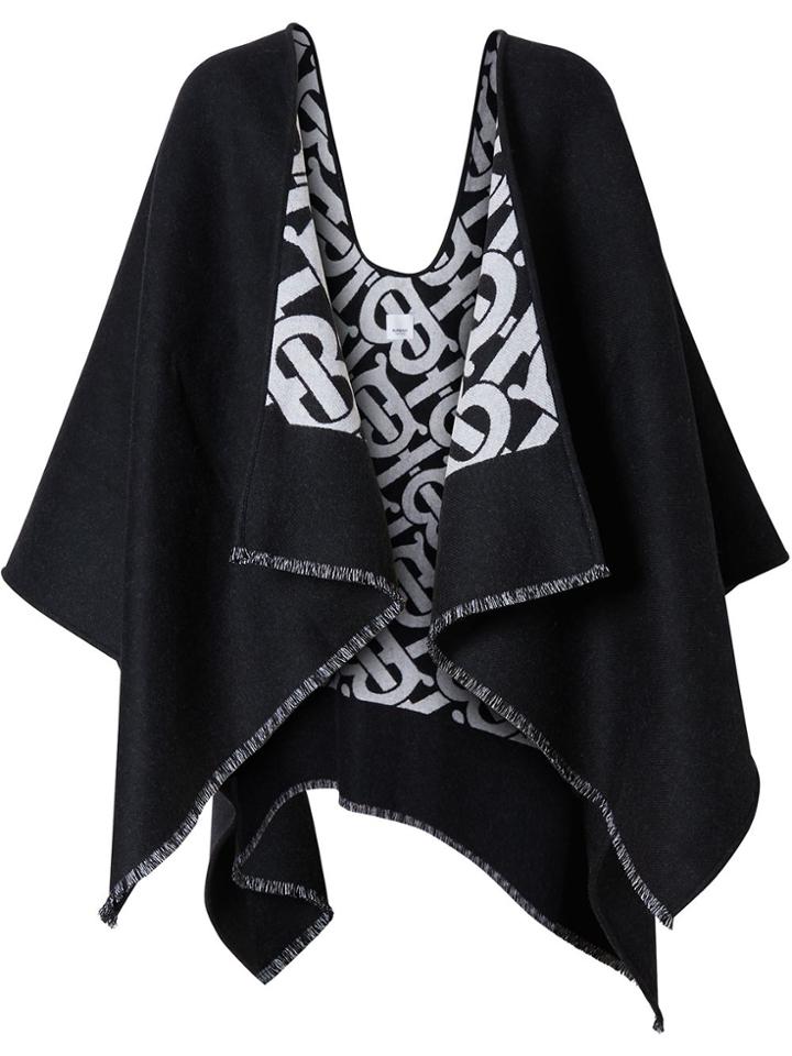 Burberry Monogram Jacquard Cape - Black