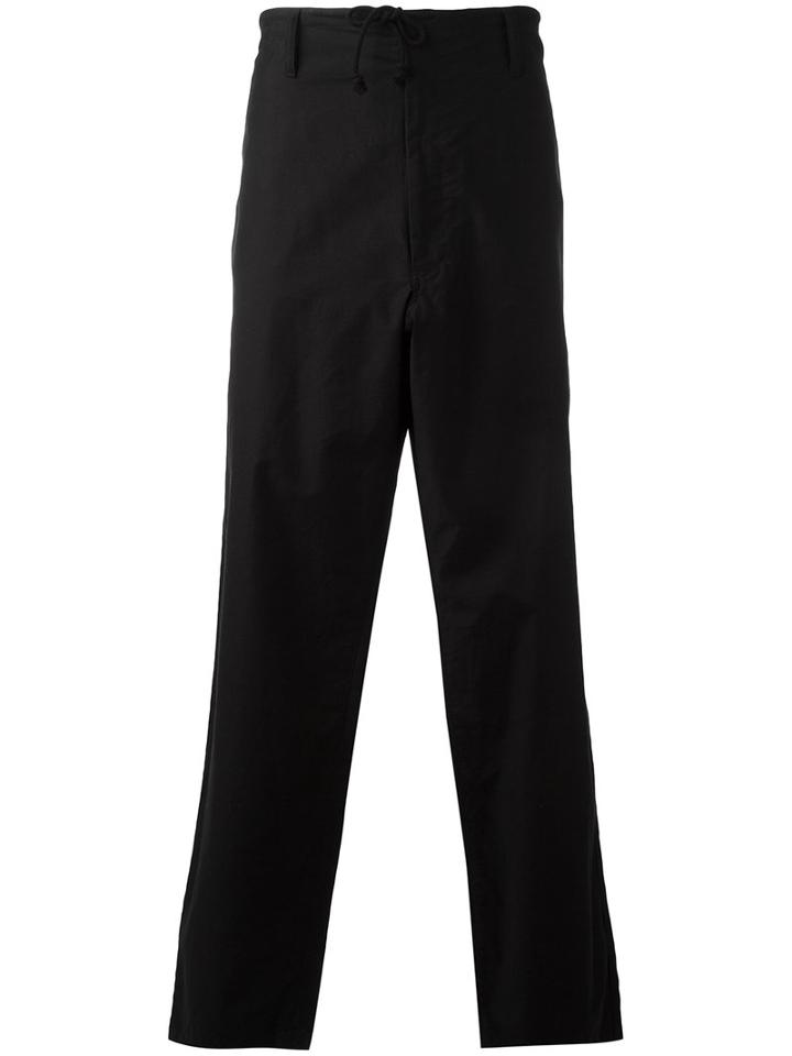 Yohji Yamamoto - Drawstring Pants - Men - Cotton - 3, Black, Cotton