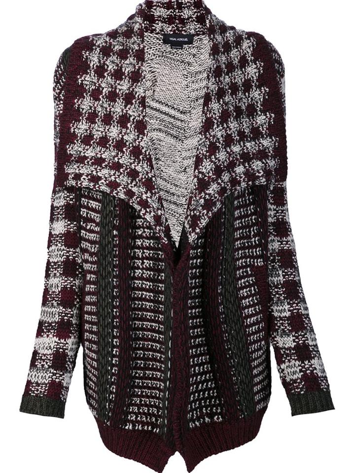 Yigal Azrouel Multi Knit Cardi-coat, Women's, Size: Medium, Red, Acrylic/polyamide/mohair/merino