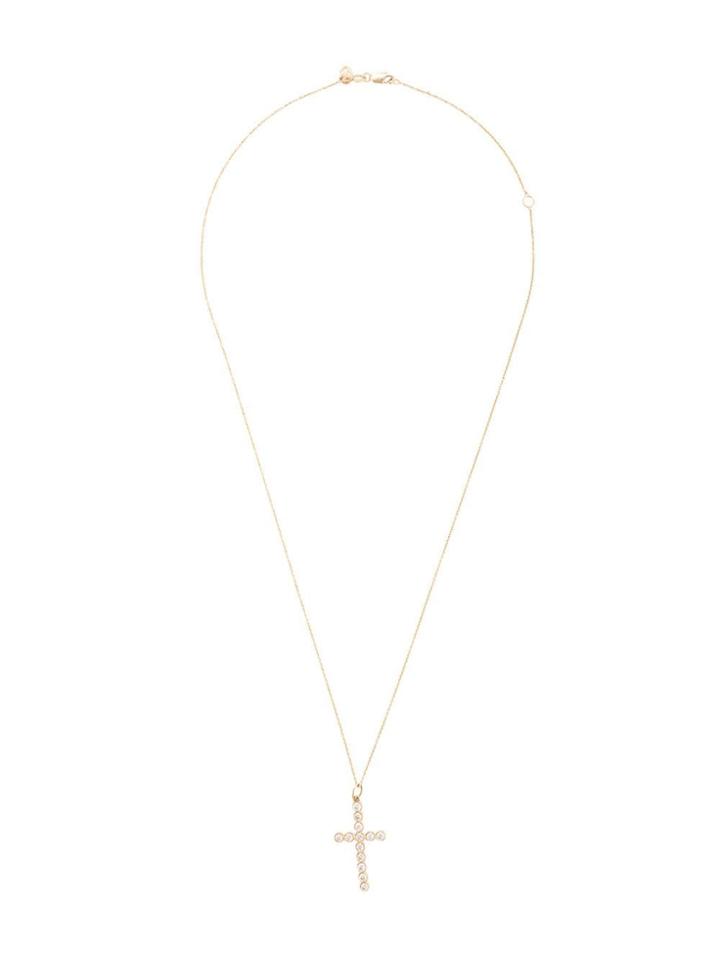 Sydney Evan 14kt Yellow Gold Diamond Cross Necklace