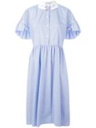 Vivetta Hands Collar Flared Dress, Women's, Size: 42, Blue, Cotton