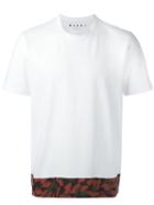 Marni Printed Trim T-shirt, Men's, Size: 50, White, Cotton