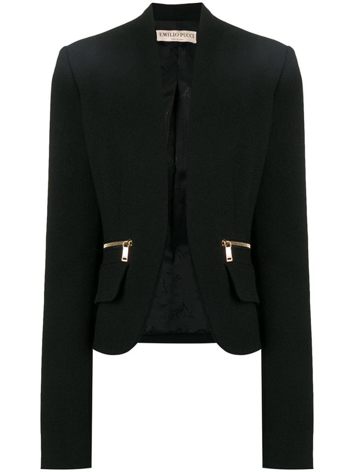 Emilio Pucci Open Front Jacket - Black