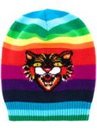Gucci Gg Angry Cat Rainbow Beanie - Yellow & Orange