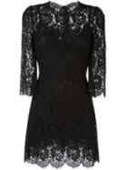 Dolce & Gabbana Lace Dress, Women's, Size: 40, Black, Rayon/cotton/nylon/nylon