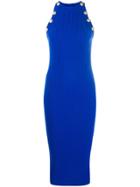 Balmain Rib-knit Bodycon Dress - Blue
