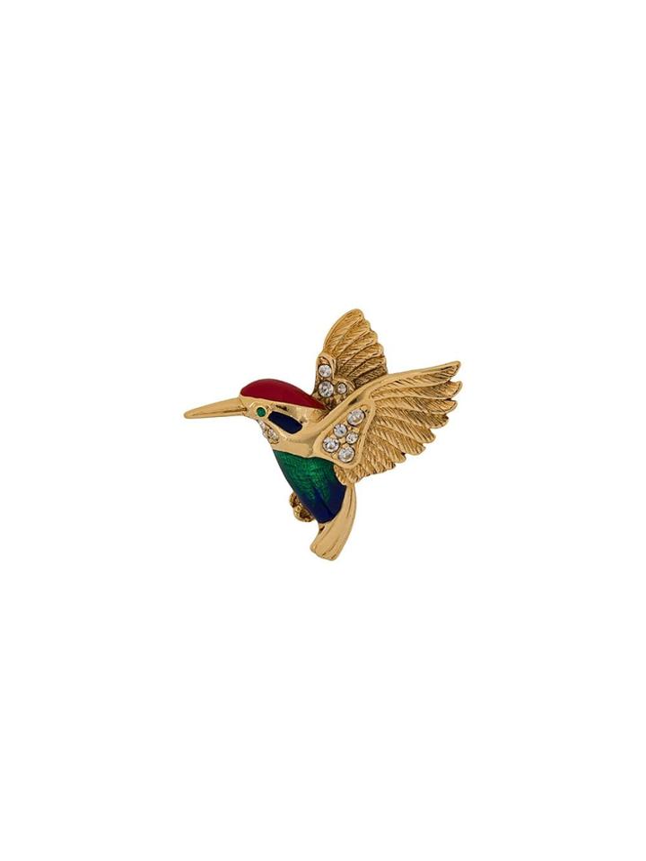 Susan Caplan Vintage 1960s Attwood & Sawyer Hummingbird Brooch - Gold