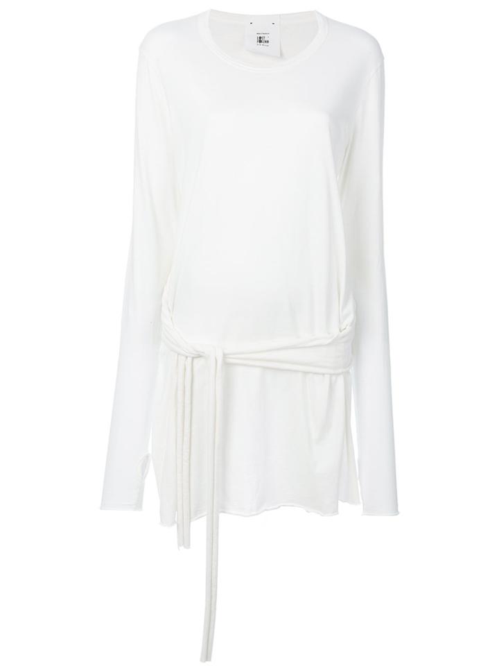 Lost & Found Rooms Thumb Sleeves Belted T-shirt - White