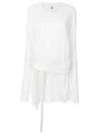 Lost & Found Rooms Thumb Sleeves Belted T-shirt - White