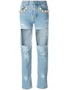 Forte Couture Big Heroes Destroyed Jeans - Blue