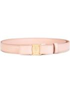 Salvatore Ferragamo Vara Belt, Women's, Size: 100, Pink/purple, Calf Leather