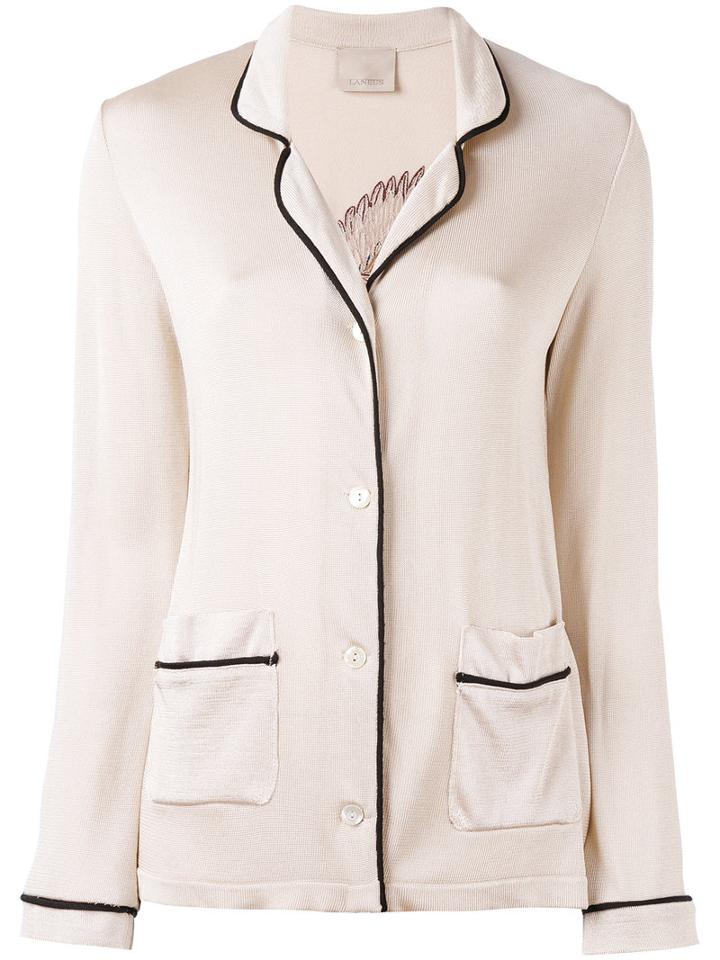 Laneus - Knit Cardigan Blazer - Women - Acetate/viscose - 38, Nude/neutrals, Acetate/viscose
