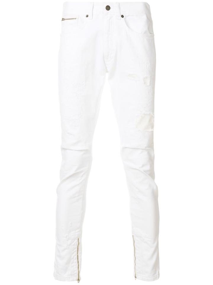 Paura Distressed Skinny Jeans - White