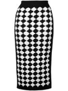 Balmain Diamond-knit Skirt - Black