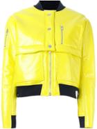 Courrèges Varnished Bomber Jacket, Women's, Size: 34, Yellow/orange, Cotton/polyurethane/acetate/cupro