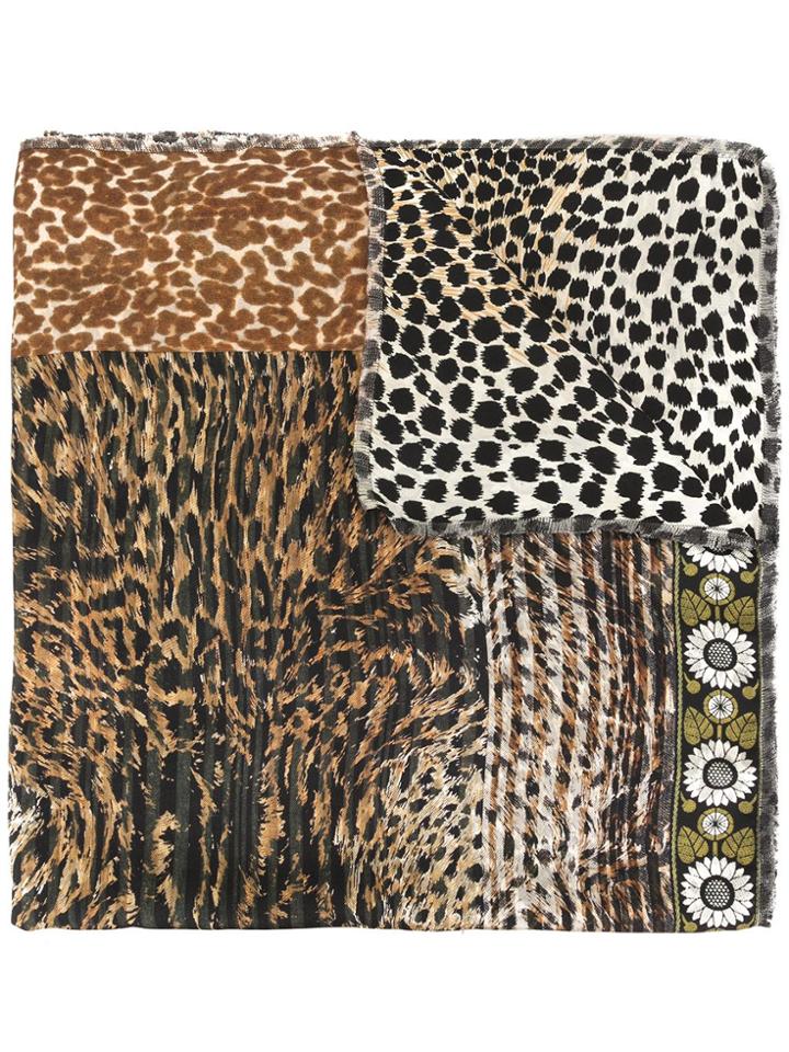Pierre-louis Mascia Animal-print Silk Scarf - Brown