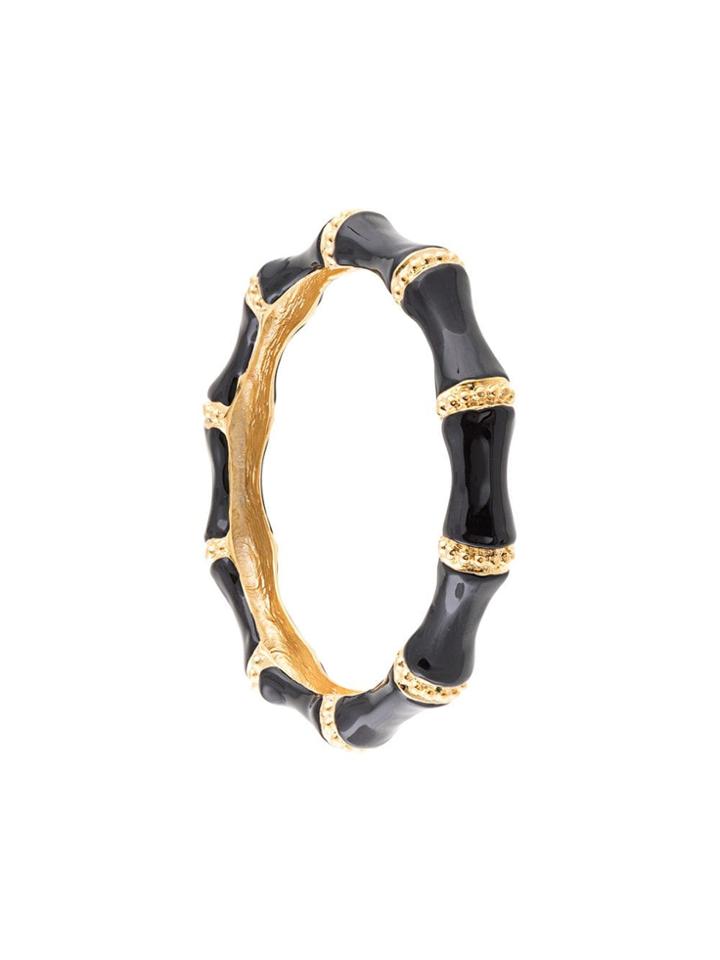 Kenneth Jay Lane Wide Bangle - Black