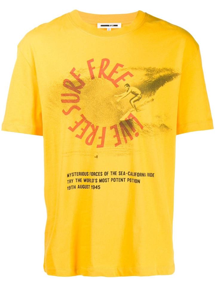 Mcq Alexander Mcqueen 'live Free Surf Free' T-shirt - Yellow