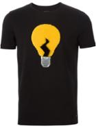 Fendi Light Bulb T-shirt, Men's, Size: 48, Black, Cotton/lamb Fur/mink Fur