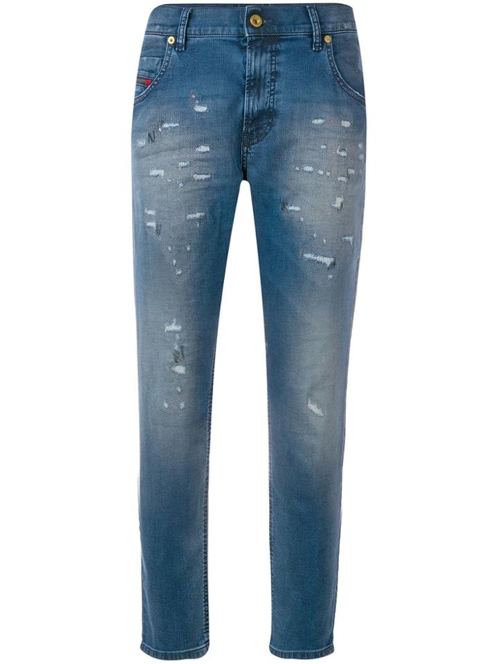 Diesel Distressed Boyfriend Jeans - Blue