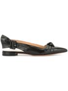 Francesco Russo Leather Ballerina Shoes - Black