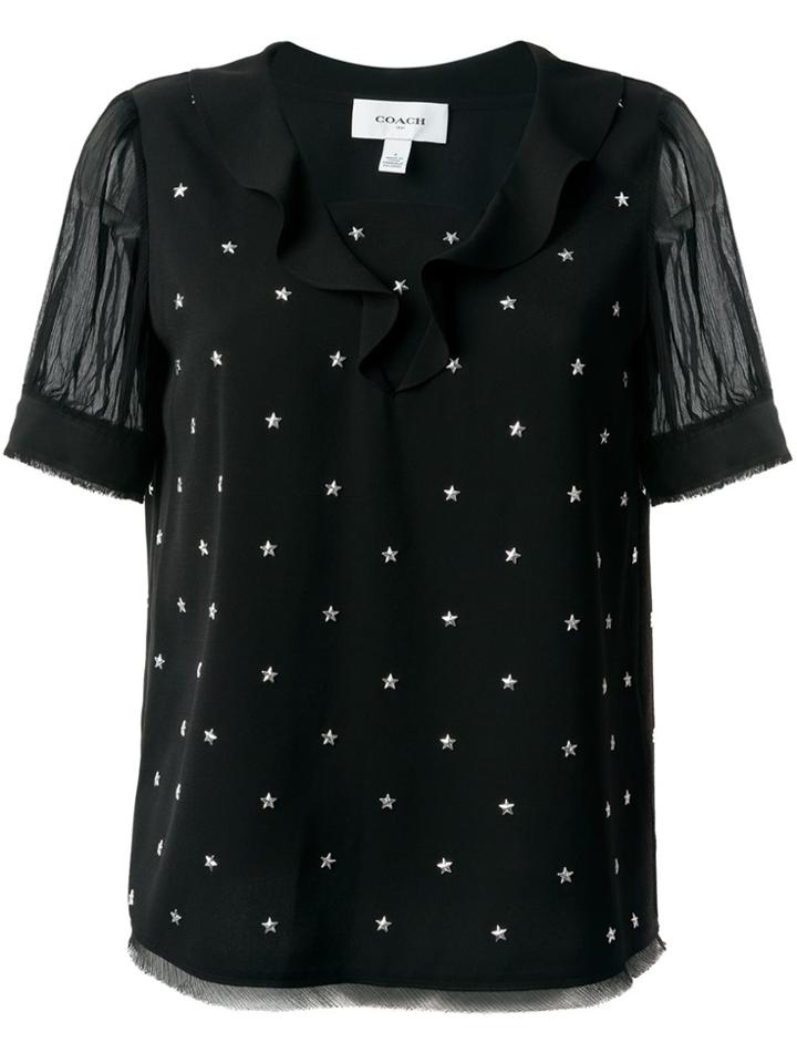 Coach Star Stud Embellished Top - Black