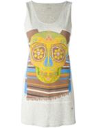 +people Stripe Cinco De Mayo Skull Print Tank Top, Women's, Size: Xs, Nude/neutrals, Polyester/linen/flax