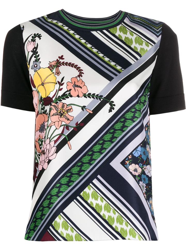 Tory Burch Floral Print T-shirt - Blue